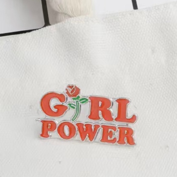 Girl Power x feminist Mental Health Matters colorful enamel cartoon pin lapel - Picture 4 of 11